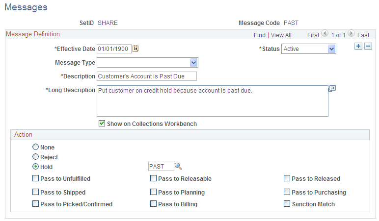 Messages page