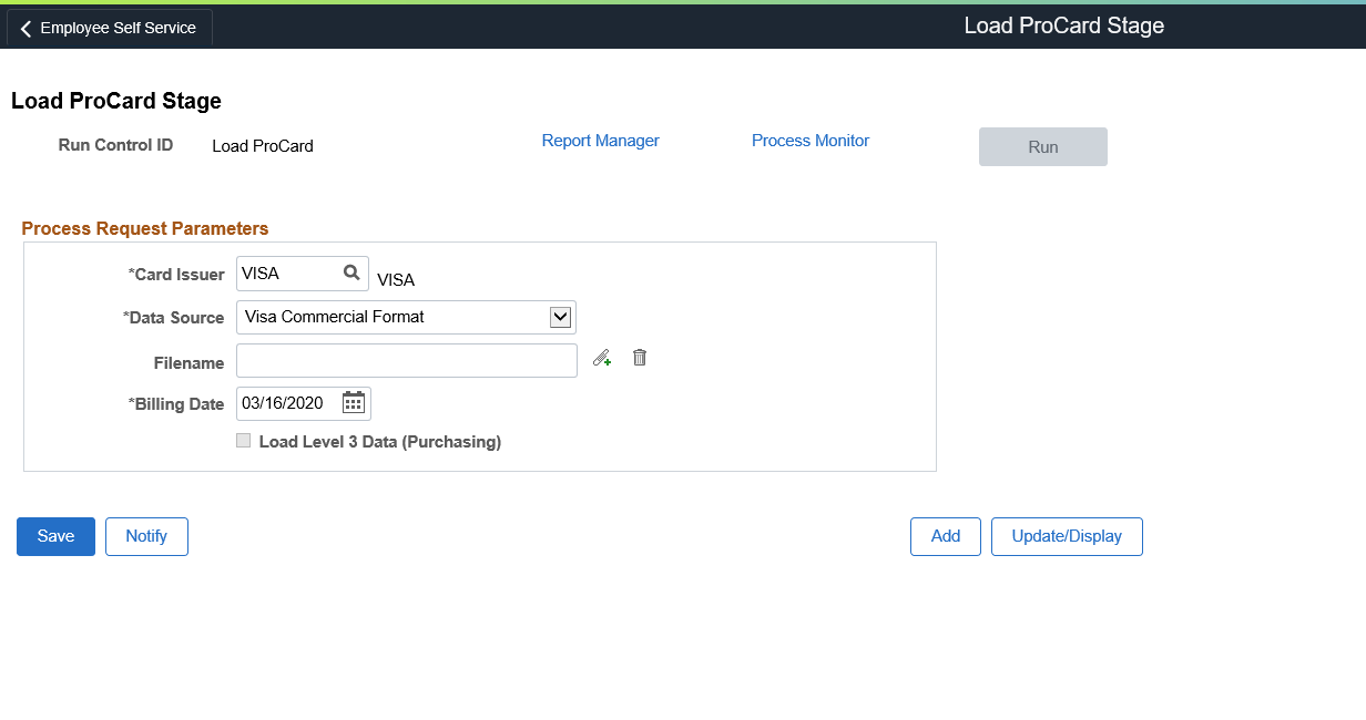 ProCard Stage page