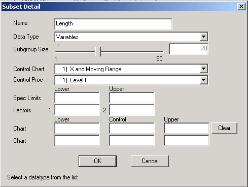 Subset Detail panel