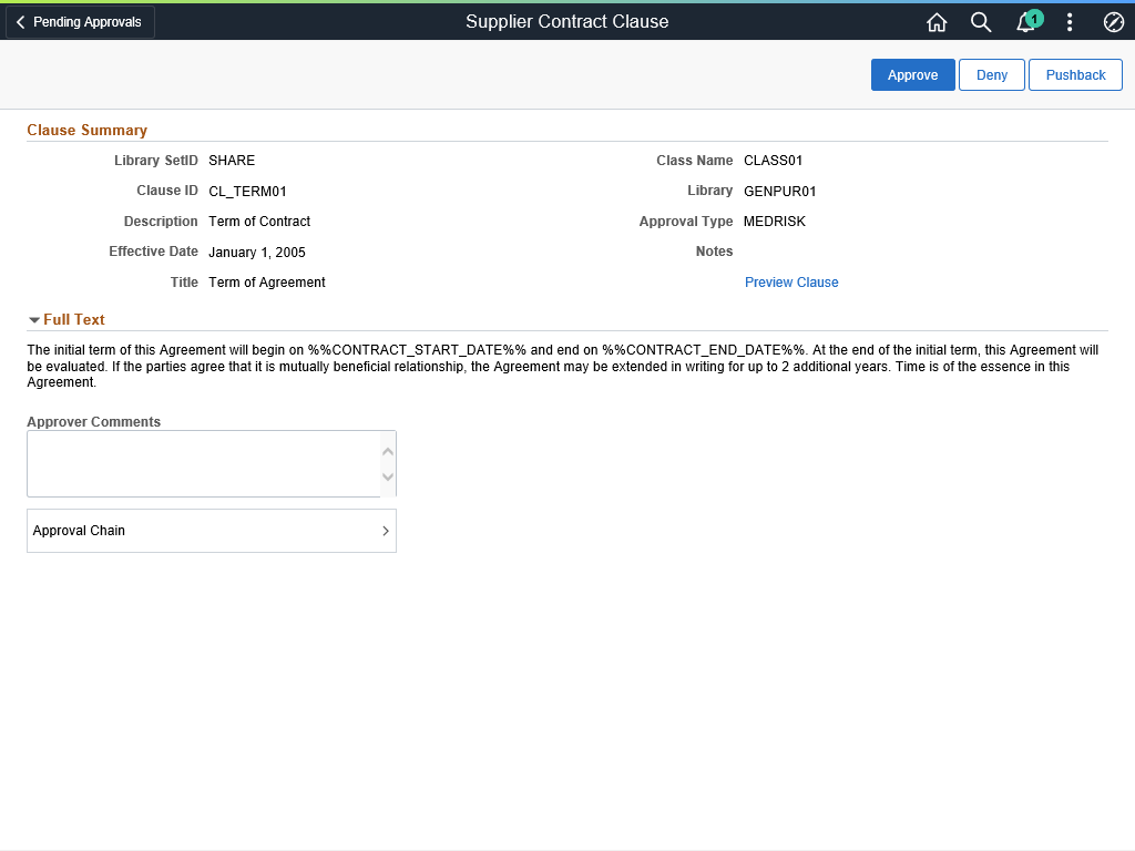 Supplier Contract Clause page