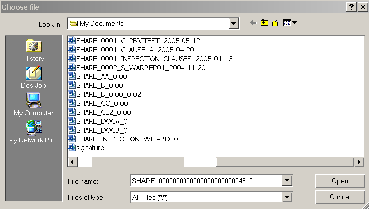 Choose file page