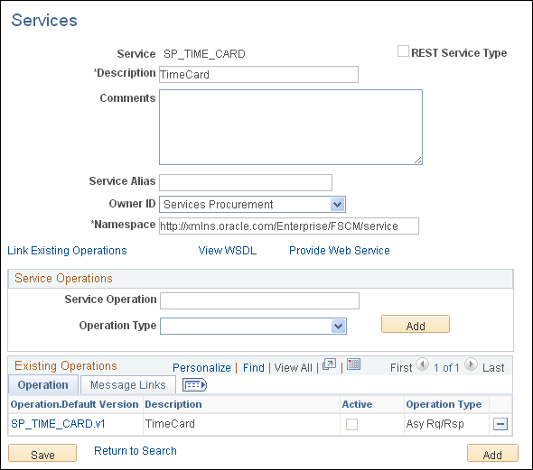 Services page