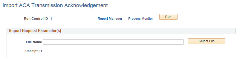 Import ACA Transmission Acknowledgement page