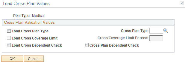 Load Cross Plan Values page
