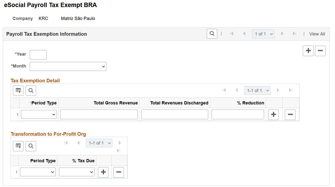 eSocial Payroll Tax Exempt BRA page