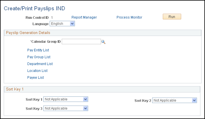 Create/Print Payslips IND page