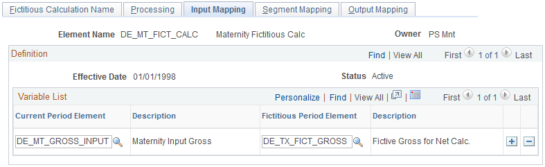 Input Mapping page