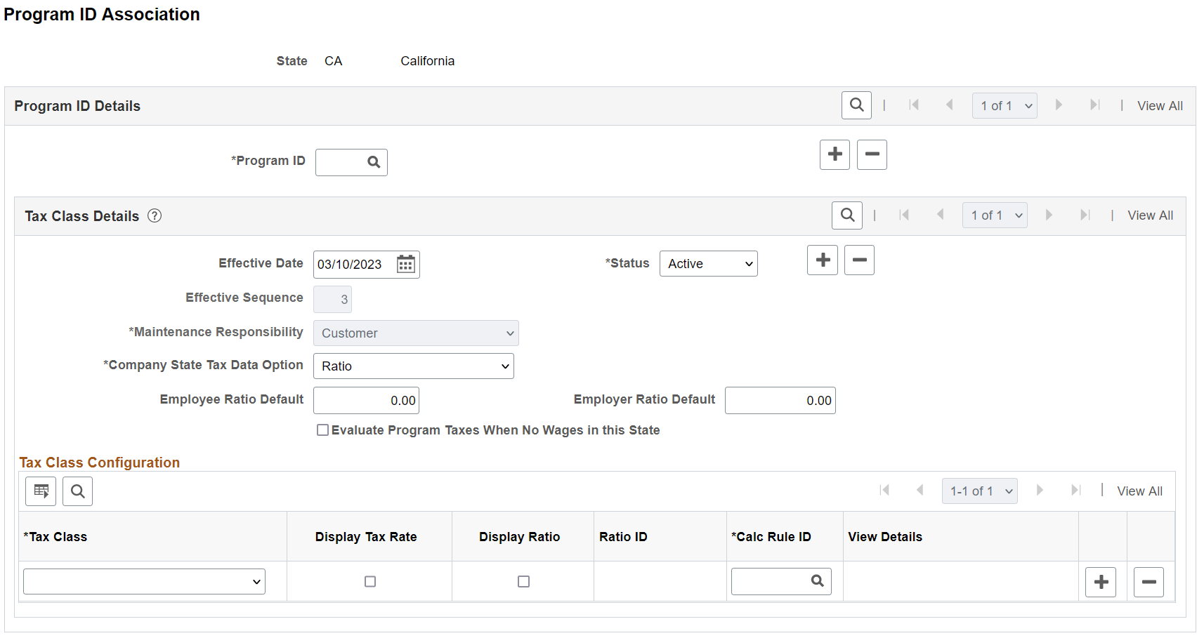 Program ID Association page