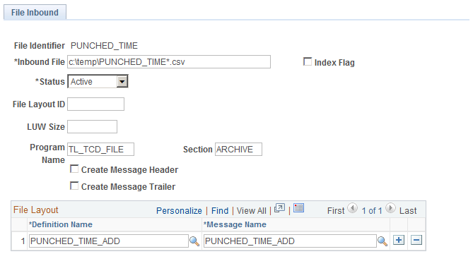 File Inbound page