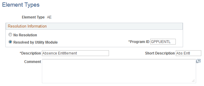 Element Types page