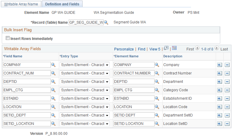 Definition and Fields page