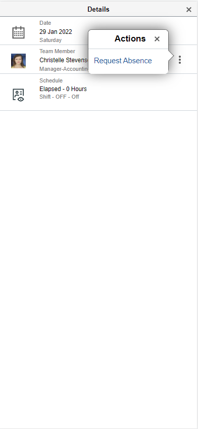 (Smartphone) Employee Calendar Related Actions