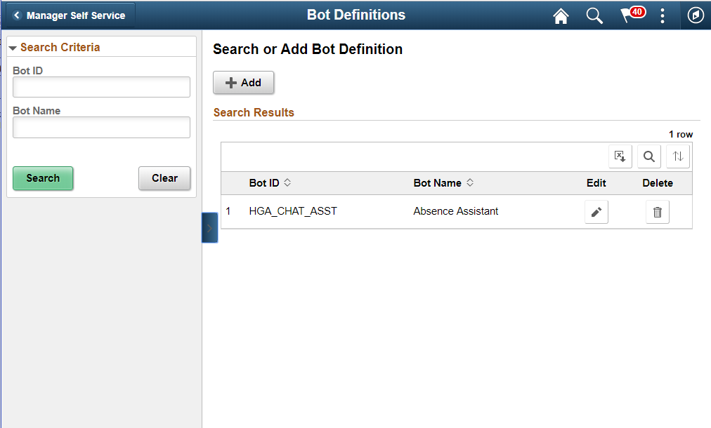 Bot Definition Page