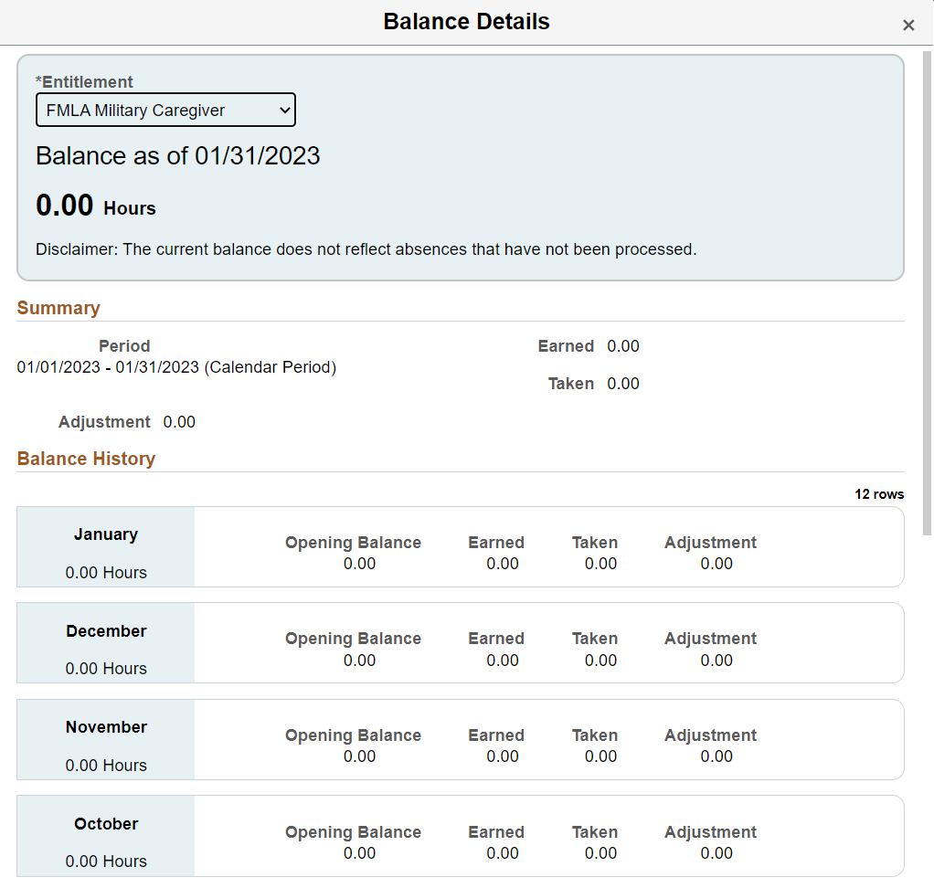 Balance Details Modal