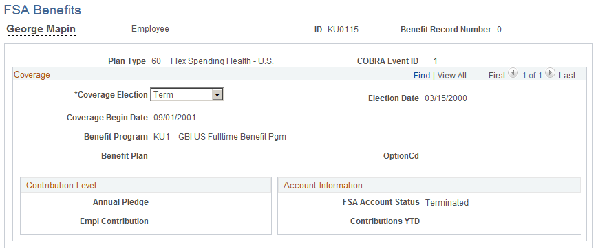 FSA Benefits page