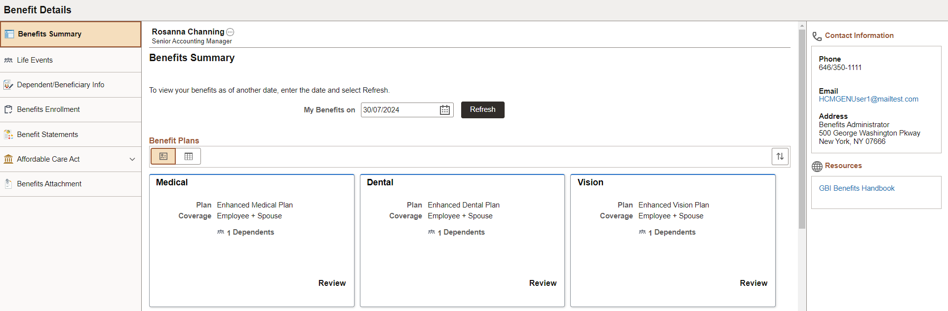 Benefit Details Nav Collection (Card View)