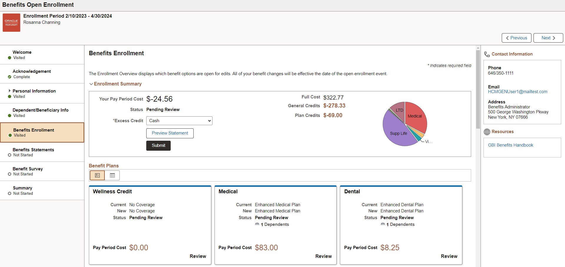 Benefits Enrollment Page