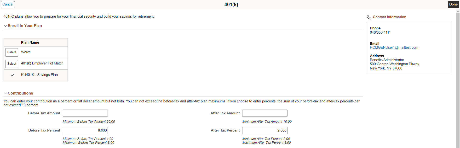401k plan (1 of 2)