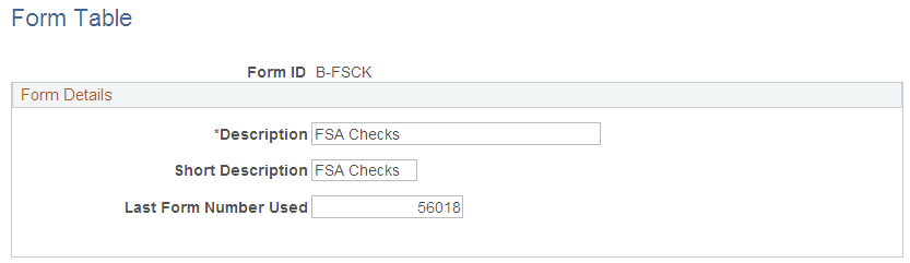 Form Table page