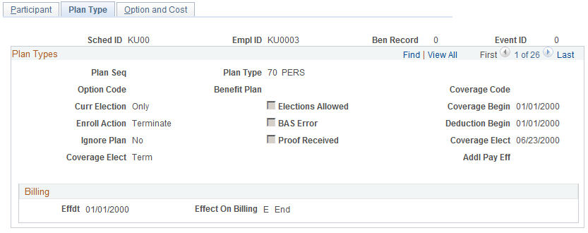 Plan Type page