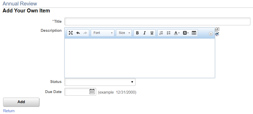 <>Add Your Own <section item> page (EP_APPR_EDIT5)
