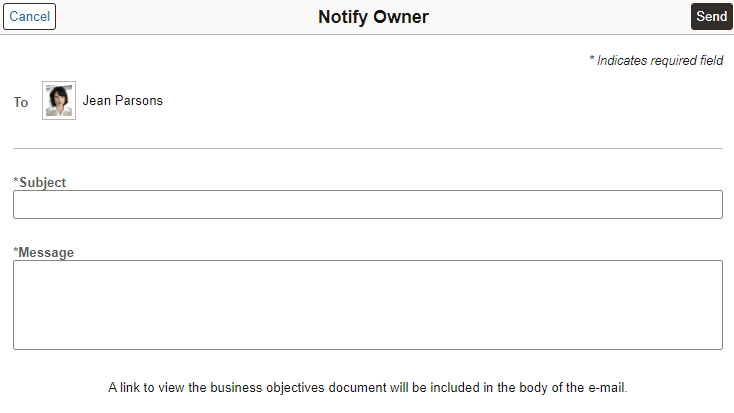 Notify Owner page