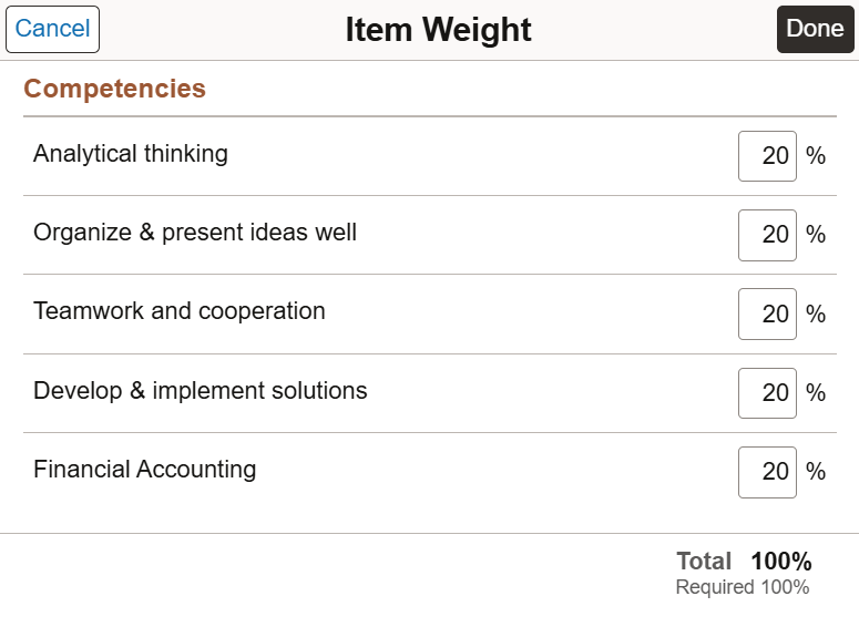 Item Weight page