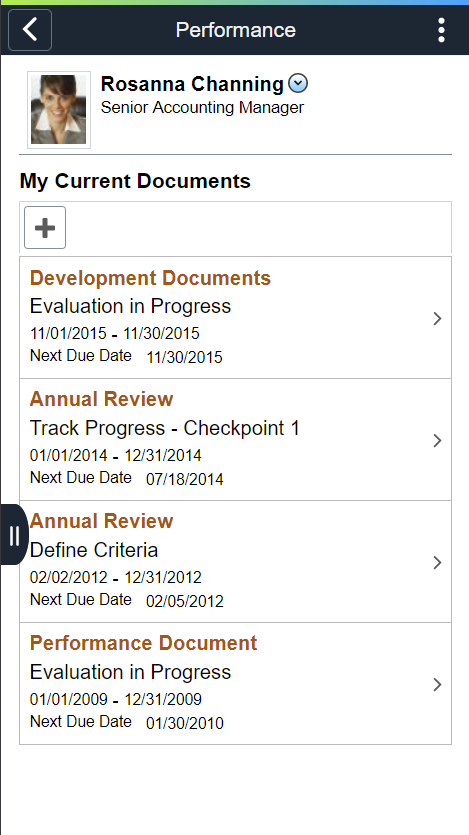 (Smartphone) My Current Documents page