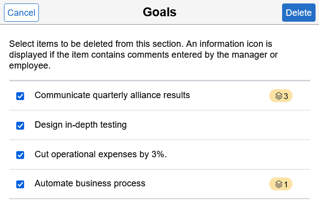 <><Section> page (Delete Multiple Items)