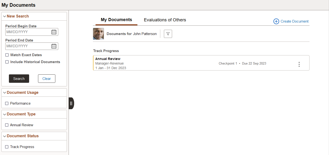 My Documents - My Documents page