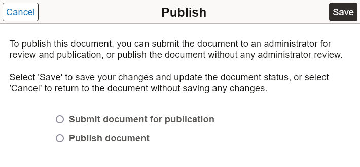 Publish page