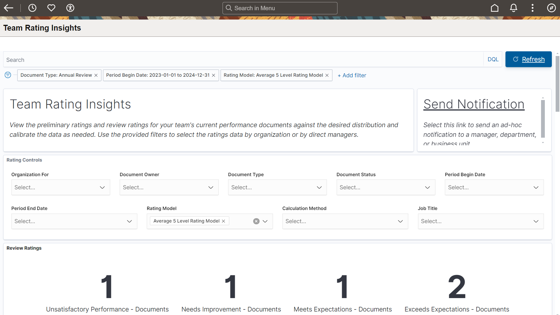 Team Rating Insights Dashboard (1 of 5)