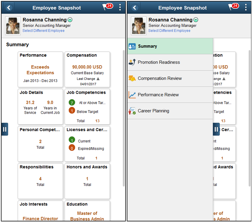 (Smartphone) Employee Snapshot - Summary Dashboard