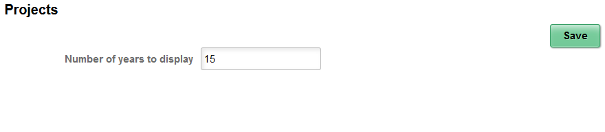 Configure Employee Snapshot - Projects page