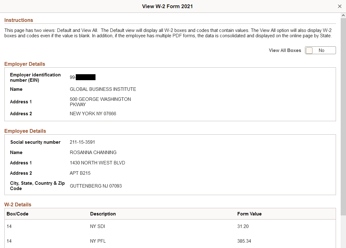<>View W-2 Form <Year> page in screen reader mode