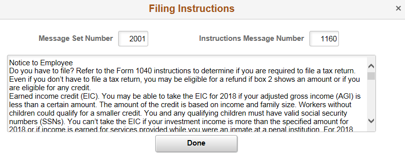 Filing Instructions Page
