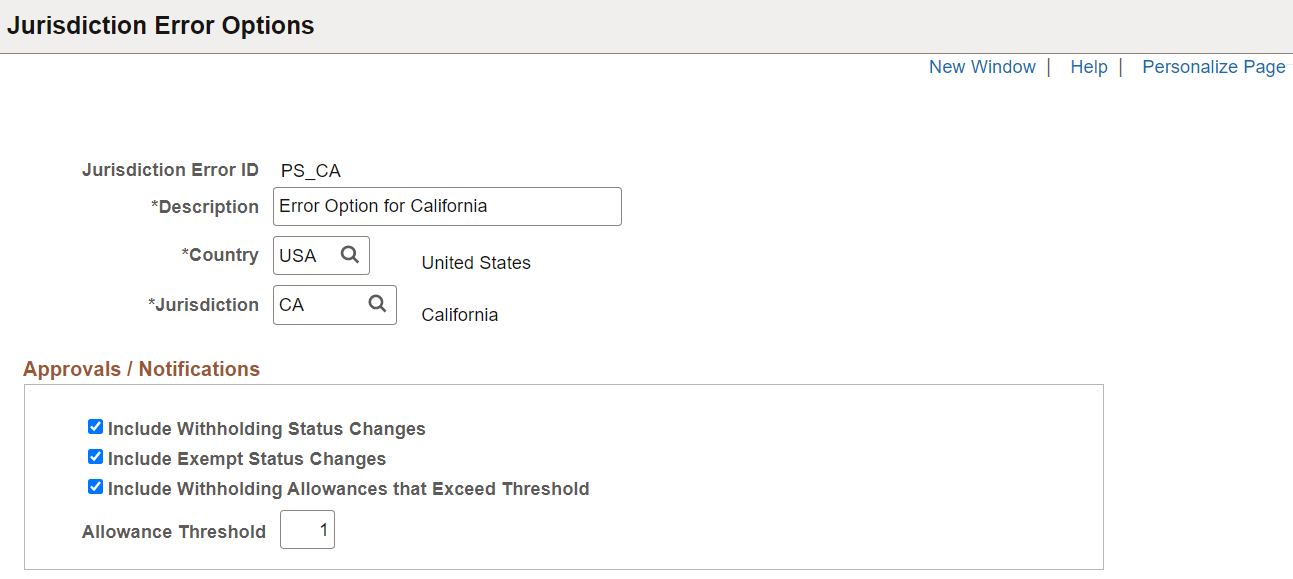 (USA) Jurisdiction Error Options page