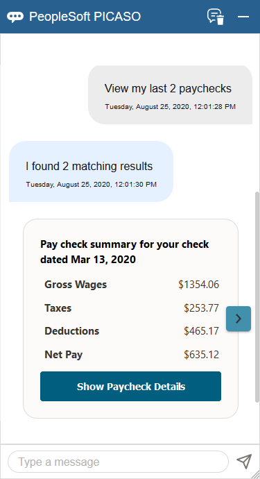 Example of paycheck-related inquiries (2 of 4)