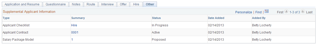 Manage Application page: Other tab