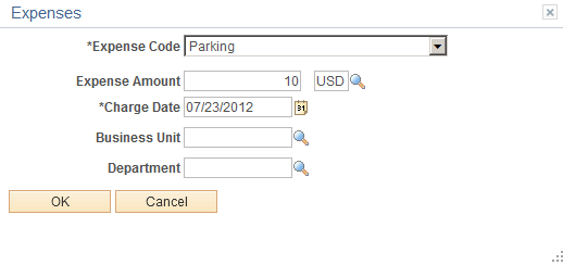 Expenses page