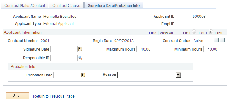 Signature Date/Probation Info page
