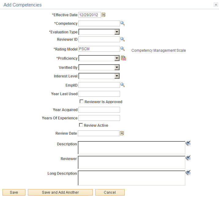 Example 1: Add Competencies page