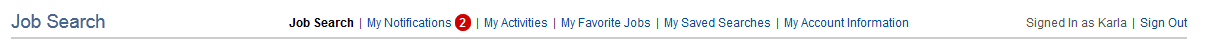 Navigation bar for Candidate Gateway pages