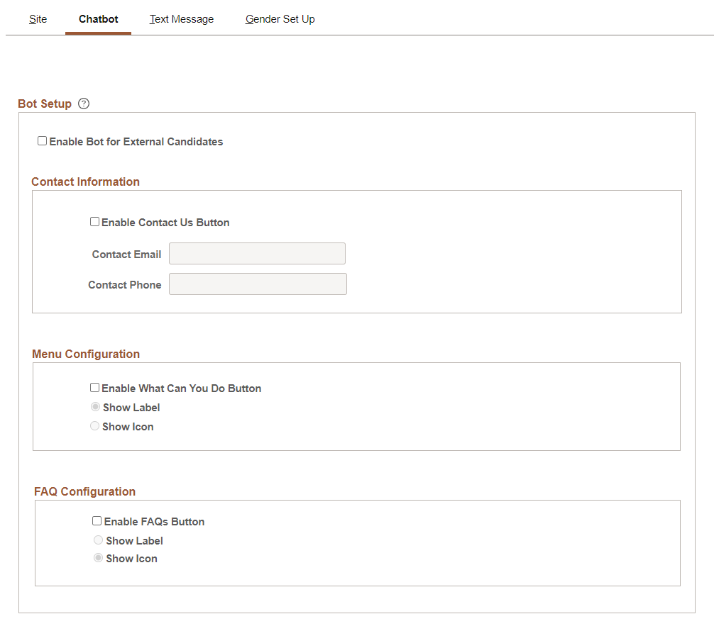 Chatbot Page of Site Set Up (Careers)