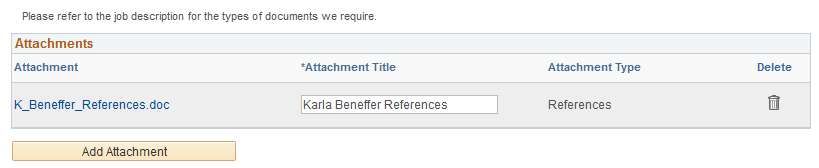 Attachments section