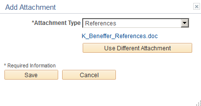 Add Attachment page after a file is uploaded