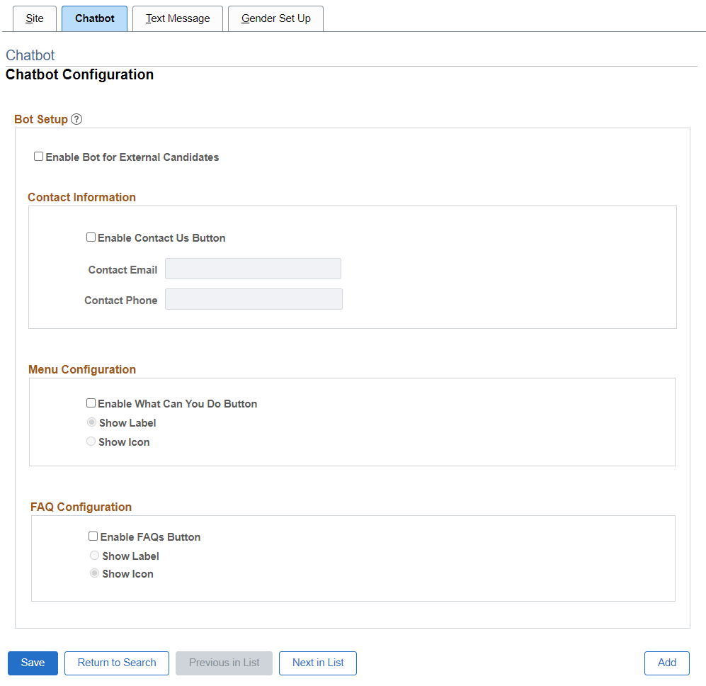Site Set Up (Careers) - Chatbot