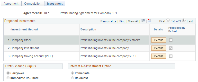 Investment page