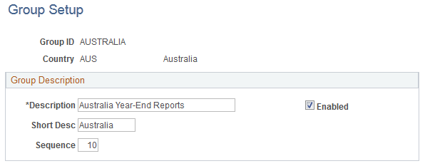 Group Setup for Australia