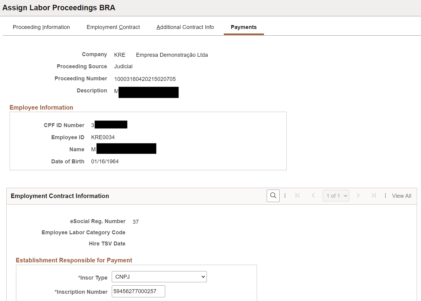 Payments page (1 of 2)